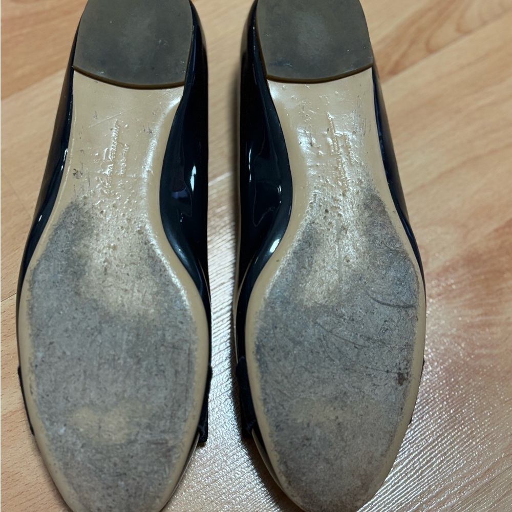 Salvatore Ferragamo navy Patent Ballet Flats - Picture 8 of 10